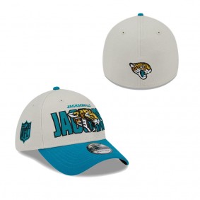 Men's Jacksonville Jaguars Stone Teal 2023 NFL Draft 39THIRTY Flex Hat