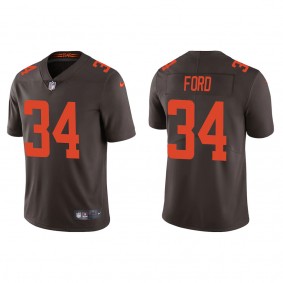 Men's Cleveland Browns Jerome Ford Brown 2022 NFL Draft Alternate Vapor Limited Jersey