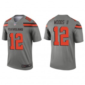 Men's Cleveland Browns Michael Woods II Gray 2022 NFL Draft Inverted Legend Jersey