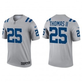 Men's Indianapolis Colts Rodney Thomas II Gray 2022 NFL Draft Inverted Legend Jersey