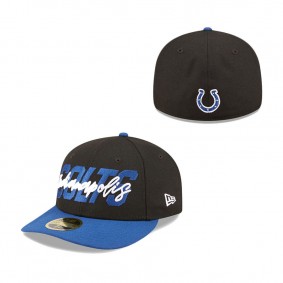 Men's Indianapolis Colts New Era Black Royal 2022 NFL Draft Low Profile 59FIFTY Fitted Cap