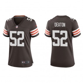 Women's Cleveland Browns Dawson Deaton Brown 2022 NFL Draft Game Jersey